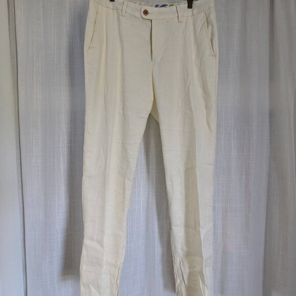 Tommy Bahama Mens Off-White Linen Blend Slacks/Pants 33x34 - Picture 3 of 12